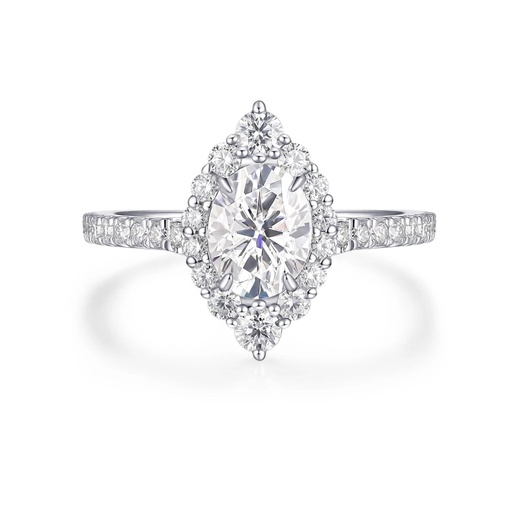 Oval Cut Halo Diamond Engagement Ring For Women