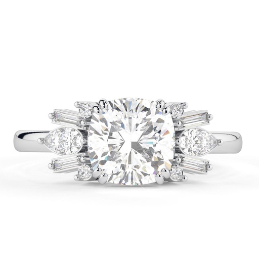Cushion Cut Diamond Cluster Style Anniversary Ring for Women