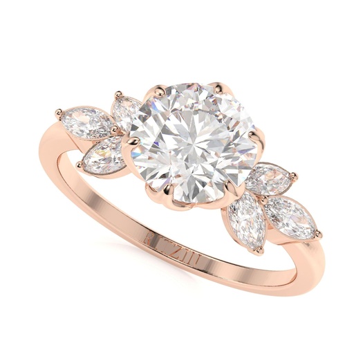  Round Cut Diamond Cluster Set Engagement Ring For Women