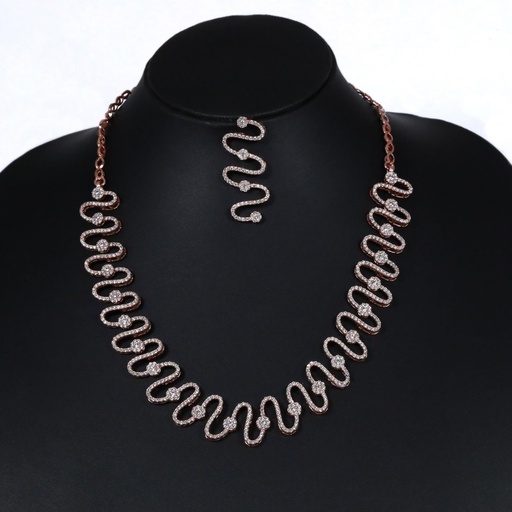 Gift this exceptional diamond necklace formed in 14 kt rose gold lab created diamonds
