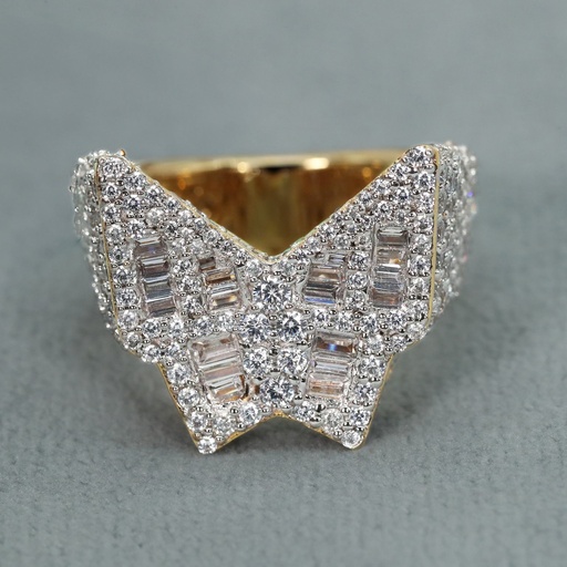 Hip Hop 14KT Yellow Gold Lab Created Diamond Ring For Hip Hop Diamond Jewelry Lover