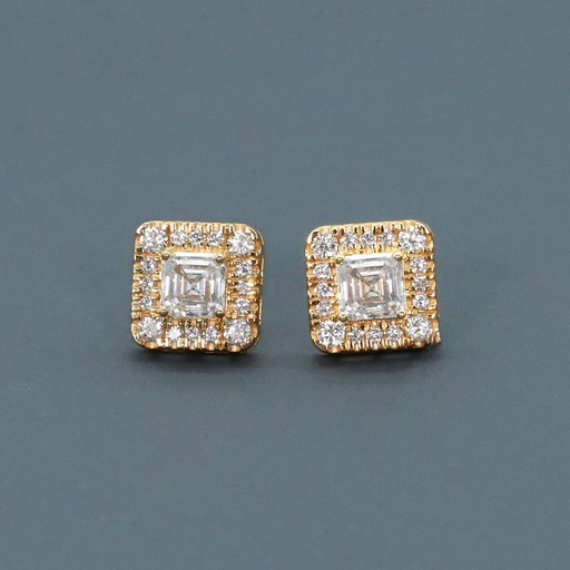 Stylish 14 KT Yellow Gold With Lab Diamond Earring For Women with VVS clarity Diamonds