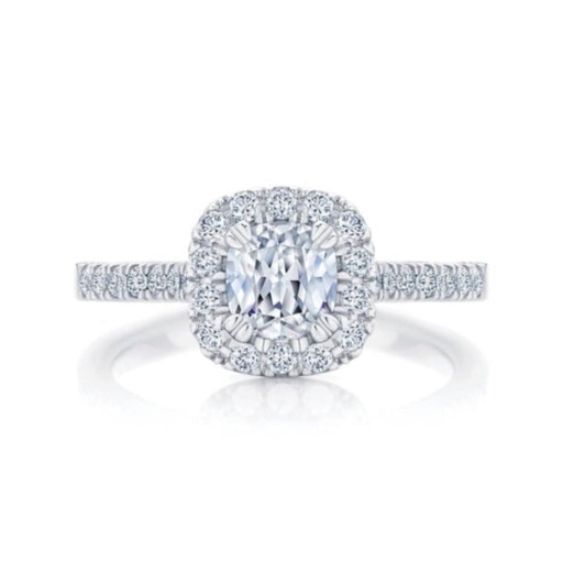 Cushion Cut Prong Set Halo Lab Diamond Engagement Ring 