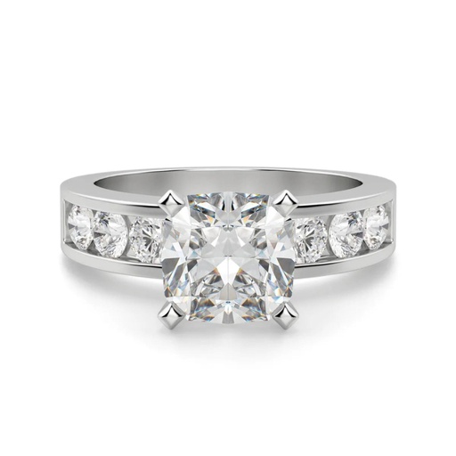 Cushion Cut 4 Prong Set Lab Diamond Engagement Ring 