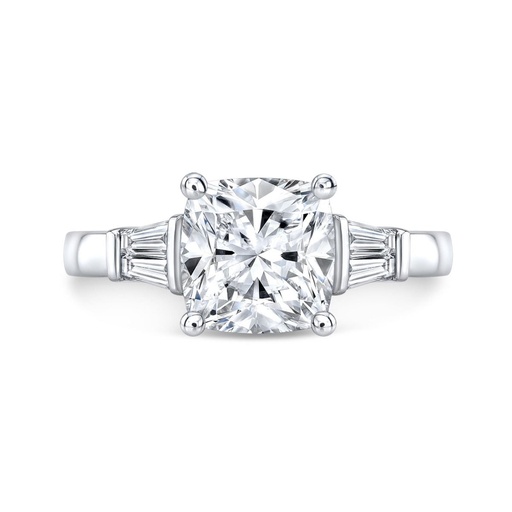 Cushion & Baguette Cut 5 Stone Lab Diamond Engagement Ring In White Gold