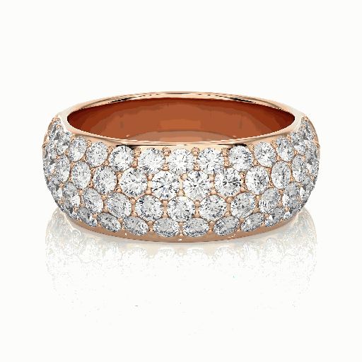 Round Cut Pave Set Diamond Wedding Band For Women
