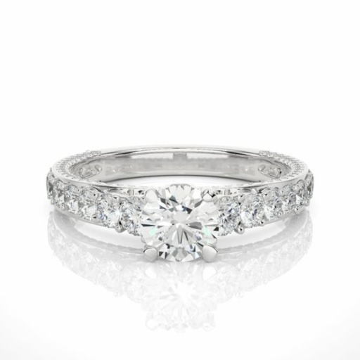  Round Cut Solitaire With Accents  Diamond Engagement Ring 