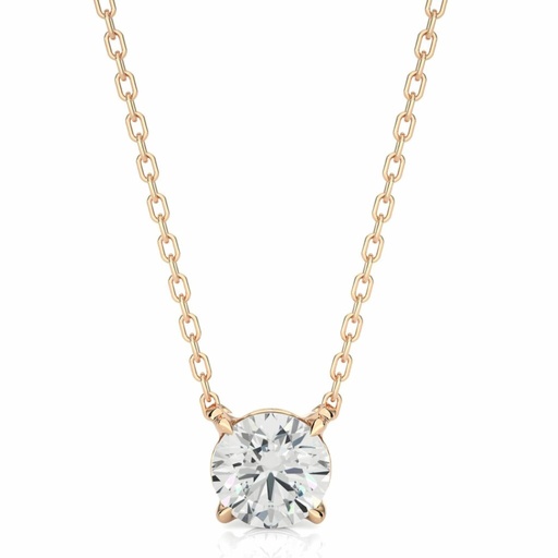 Round Cut 4 Prong Set Diamond Pendant For Women