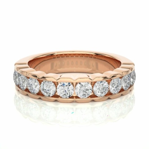  Round Cut Channel Set Lab Wedding Band For Women