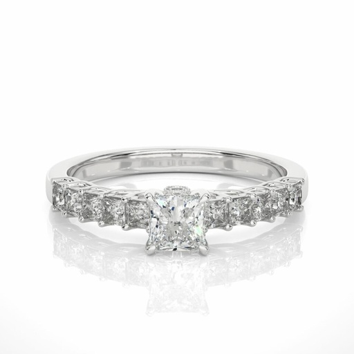  Princess Cut Diamond Prong Set Diamond Engagement Ring For Women
