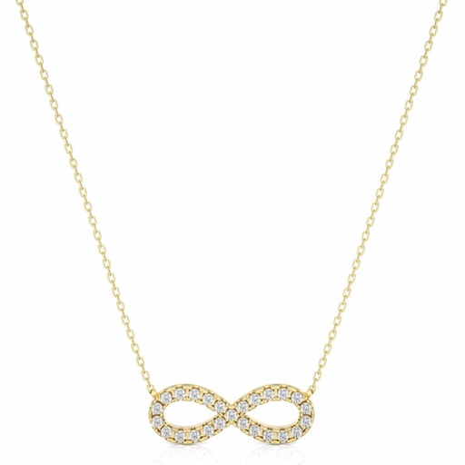  Round Cut Diamond Shaped Prong Set Infinity Pendant For Women