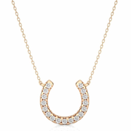  Round Cut Diamond Horseshoe Pendant For Women