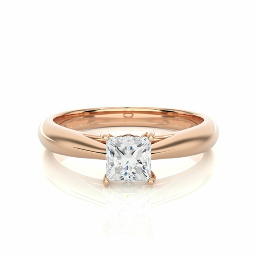  Princess Shaped Solitaire Diamond Engagement Ring For Women