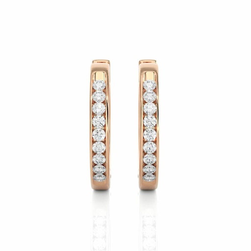 Round Cut Diamond Huggie Hoop Earrings For Women