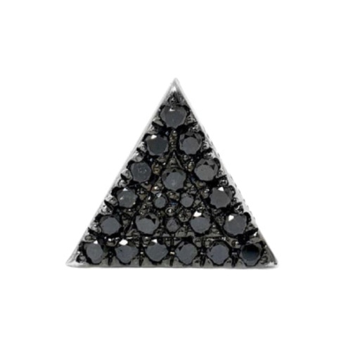Round Cut Diamond Triangle Shape Pave Setting Black Diamond Stud Earrings For Women