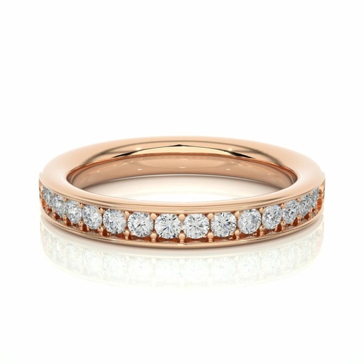  Round Cut Diamond Prong Setting Half Eternity Wedding Band For Women