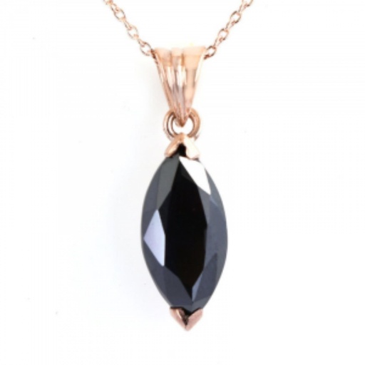 Marquise Cut Diamond Solitaire Prong Setting Black Diamond Pendant For Women