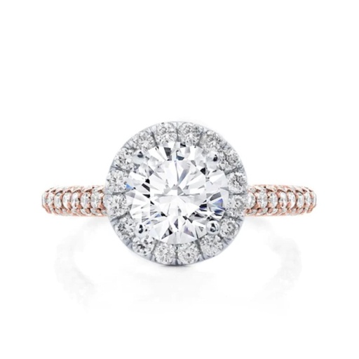  Round Cut Diamond Cathedral Halo Engagement Ring for Women