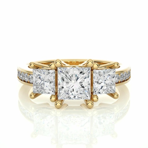 Princess And Round Cut Prong Setting Diamond Ring 