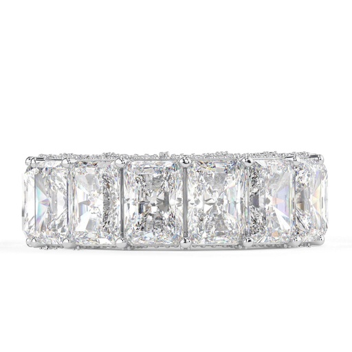 Radiant Cut Diamond Unique Eternity Wedding Band For Women