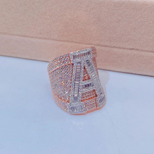 Round And Baguette Diamond Hip Hop Ring For Women