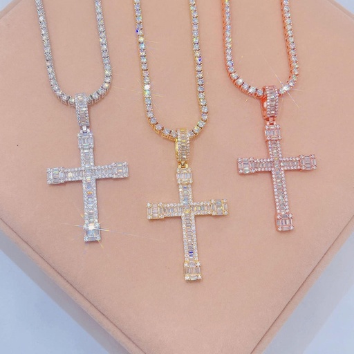 VVS  Diamond Cross - Sterling Silver Hip Hop Jewelry