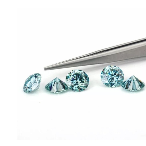 Loose Moissanite Blue Clean Round Cut 2.00 MM