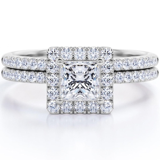  Princess cut Moissanite Solitaire Engagement Ring in 10k White Gold