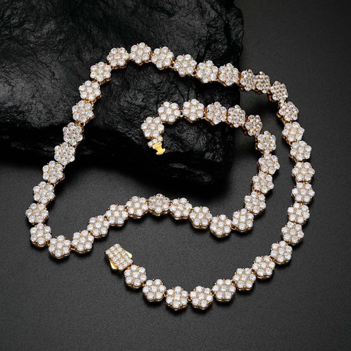 925 Silver Moissanite Floral Radiance Diamond Tennis Chain