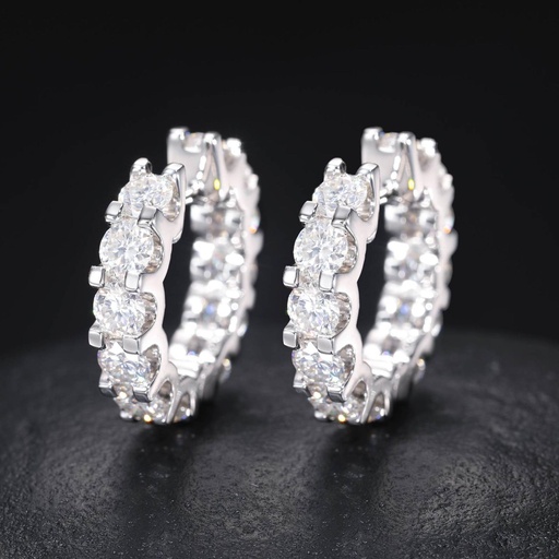 Cluster Moissanite Hoop Earrings