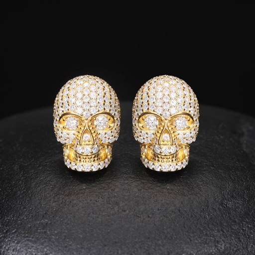 S925 Micro Moissanite Skull Earrings