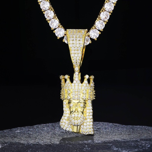 S925 Moissanite Jesus Pendant With Crown