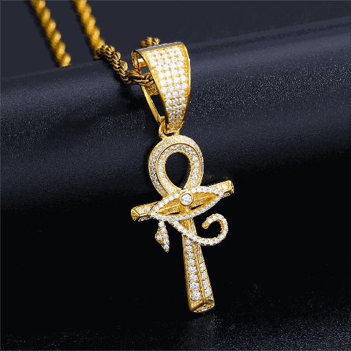 S925 Moissanite Evil Eye Ankh Cross Pendant