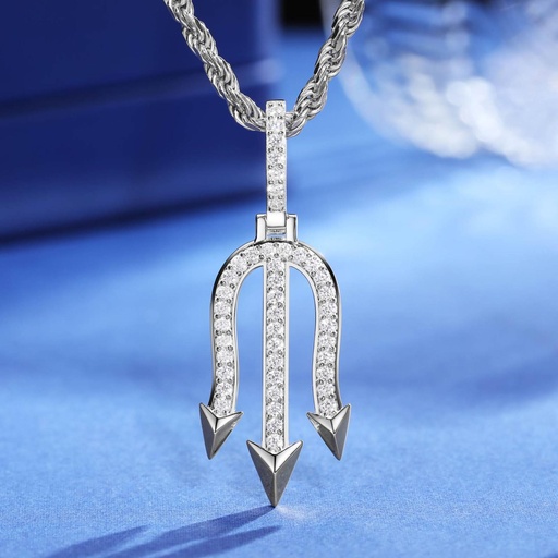 Moissanite Trident Pendant