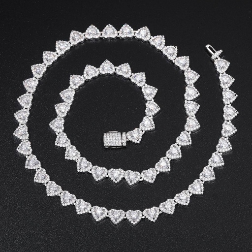 Heart Cut Moissanite Tennis Chain