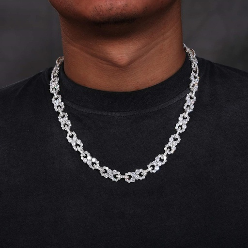  1 Row Moissanite Infinity Cuban Link Chain