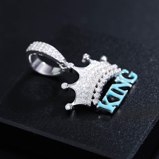 Moissanite Crown Pendant With Glowing King
