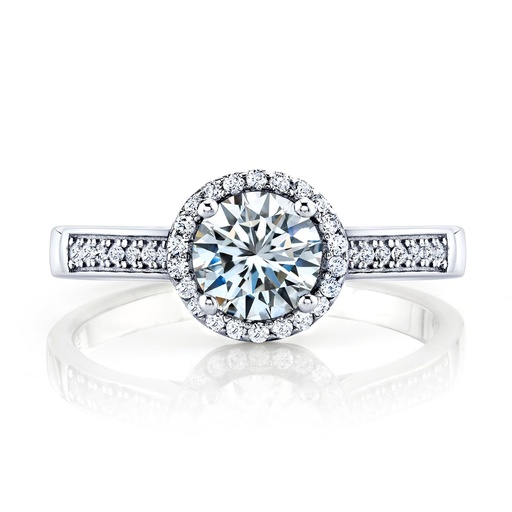 Metal Masters 1 Carat Round Brilliant Sterling Silver 925 Halo Engagement Ring
