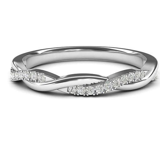  Sterling Silver Petite Twisted Vine Moissanite or Simulated Diamond Ring Wedding Band Matching Ring