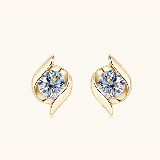 Stud Earrings for Women or Diamond Stud Earring, 18K Gold Plated Sterling Silver Earrings with