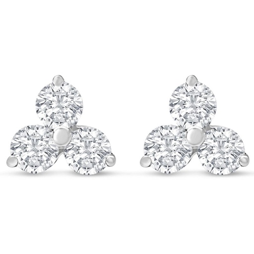 Moissanite Triangle Stud Earrings In Sterling Silver For Women