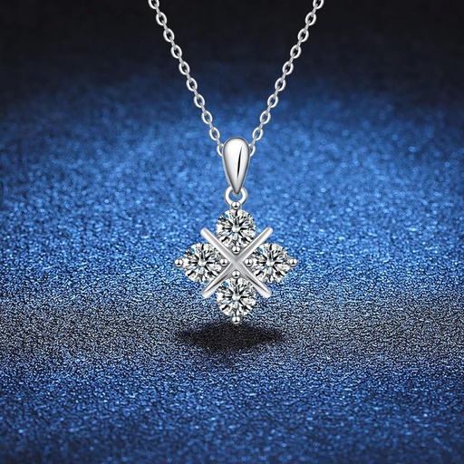 Moissanite Pendant Necklaces for Women in 925 Sterling Silver, Moissanite Pendant Necklaces