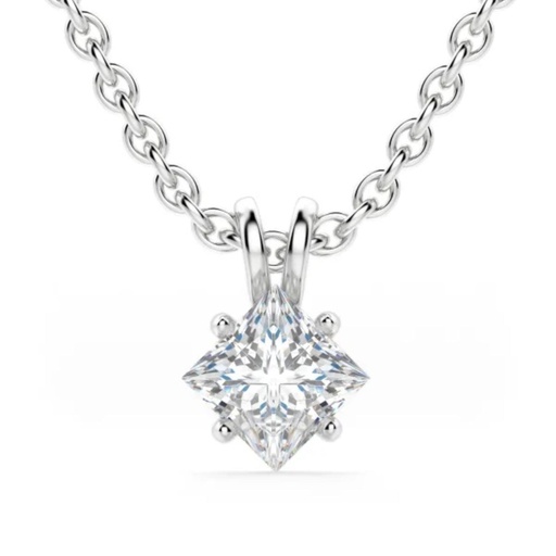 Princess Cut Diamond Necklace For Women