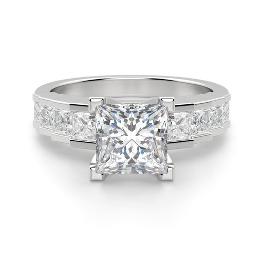 Princess Cut Diamond Unique Style Engagement Ring For Women