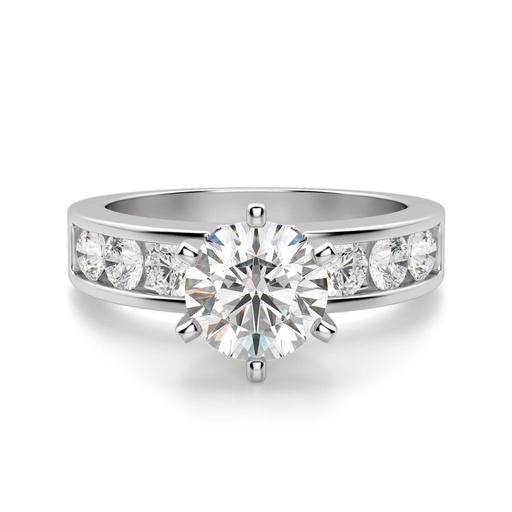 Round Cut Diamond Unique Style Engagement Ring for Women