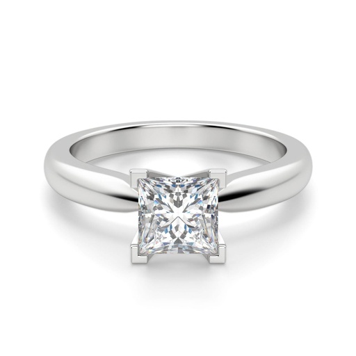 Princess Cut V Prong Solitaire Engagement Ring For Women