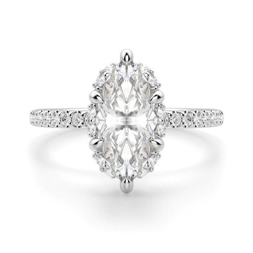 Marquise Cut Diamond Halo Engagement Ring For Women