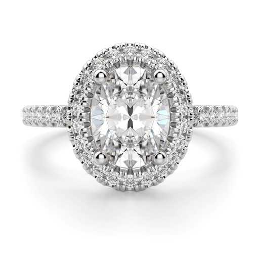 Oval Cut Diamond Halo Engagement Ring For Women