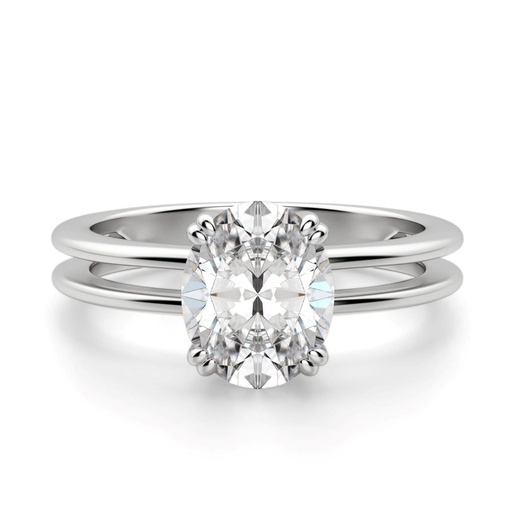 Oval Cut Diamond Solitaire Bridal Set For Women