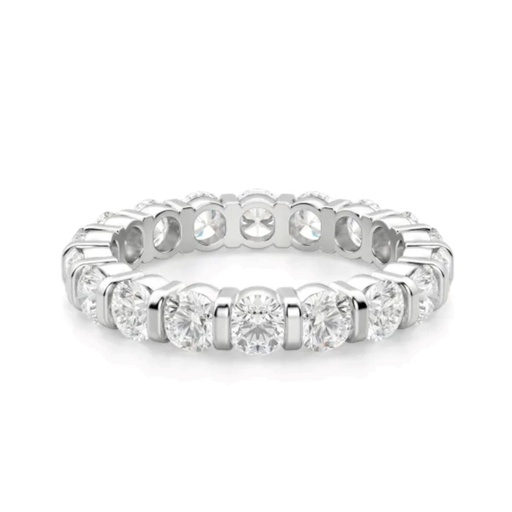 Round Cut Diamond Bar Set Full Eternity Wedding Band For Women
